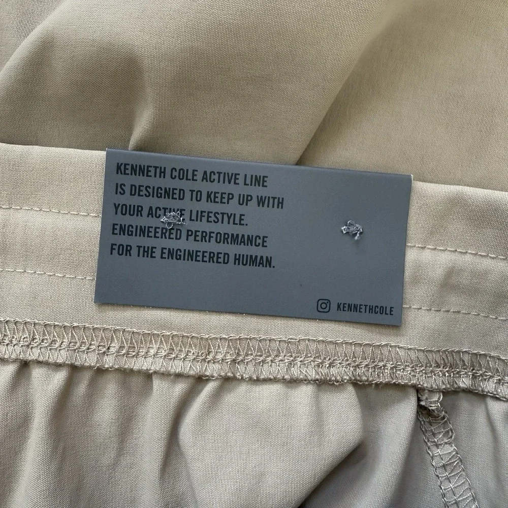 Kenneth Cole Tech Jogger Shorts Flex Stretch Water Resist Woven Nylon‎ Gravel